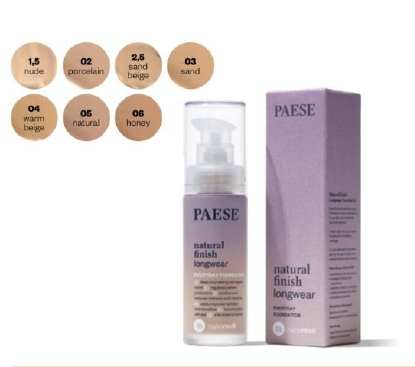Natural finish longwear foundation